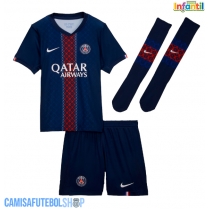 Camisa de time de futebol Paris Saint-Germain Bradley Barcola #29 Replicas 1º Equipamento Infantil 2025-26 Manga Curta (+ Calças curtas)